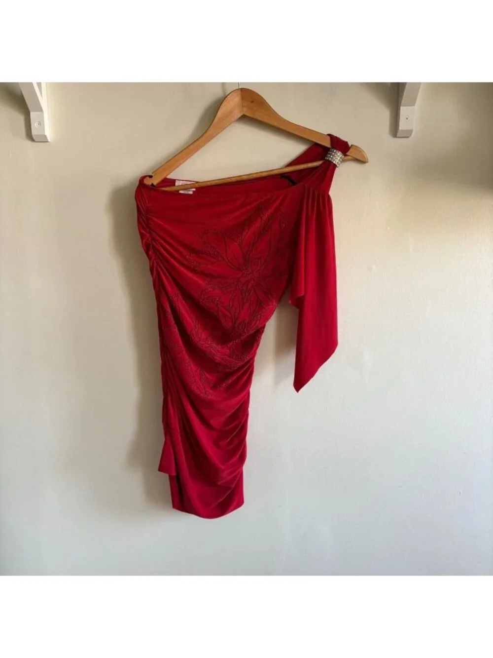 Y2K One Shoulder Ruched Mini-Dress— FD - Picture 3 of 6